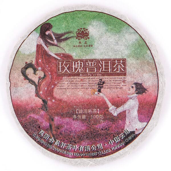 Пуэр Шу блин с чайной розой 100 гр